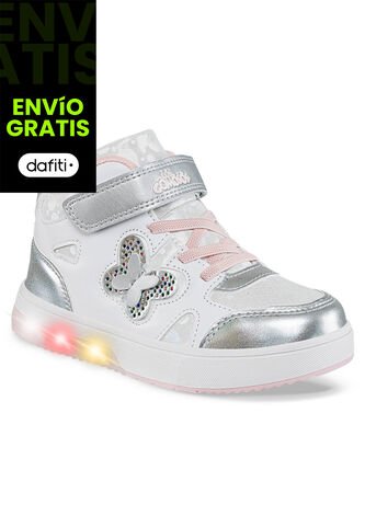 Tenis Luces Nubi Blanco-Rosa Los Gomosos Para Niña Los Gomosos
