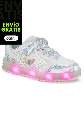 Tenis Luces Mydor Plata Los Gomosos Para Niña