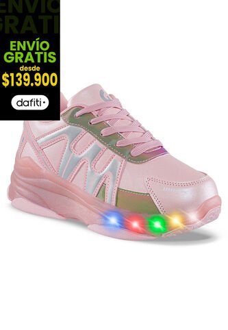 Tenis Patines Luces Tiff Rosa Los Gomosos Para Niña Los Gomosos