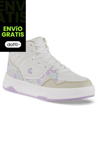 Tenis Urbanos Geximu Blanco-Lila Los Gomosos Para Niña Los Gomosos