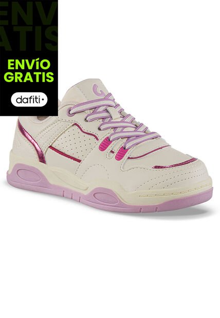 Tenis Urbanos Samien Beige-Fucsia Los Gomosos Para Niña