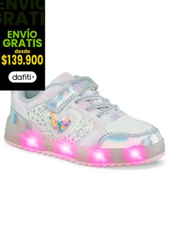 Tenis Luces Mydor Plata Los Gomosos Para Niña Los Gomosos