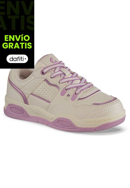 Tenis Urbanos Samien Beige-Rosa Los Gomosos Para Niña