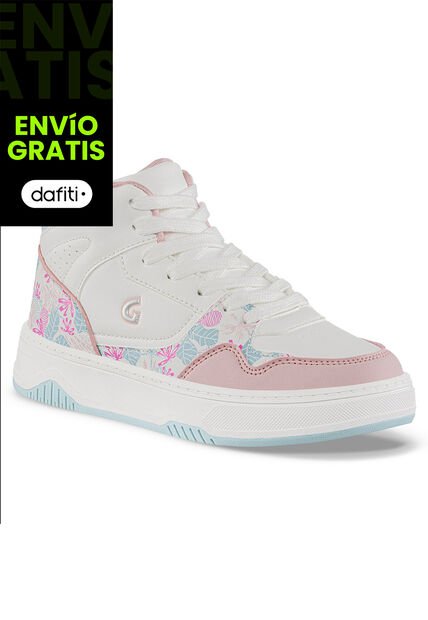 Tenis Urbanos Geximu Blanco-Rosa Los Gomosos Para Niña