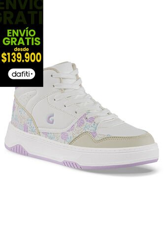Tenis Urbanos Geximu Blanco-Lila Los Gomosos Para Niña Los Gomosos