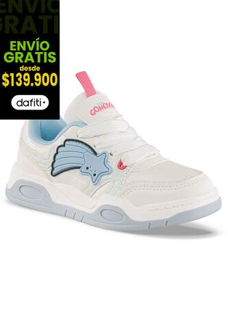 Tenis Casuales Hobor Blanco-Azul Los Gomosos Para Niña Los Gomosos