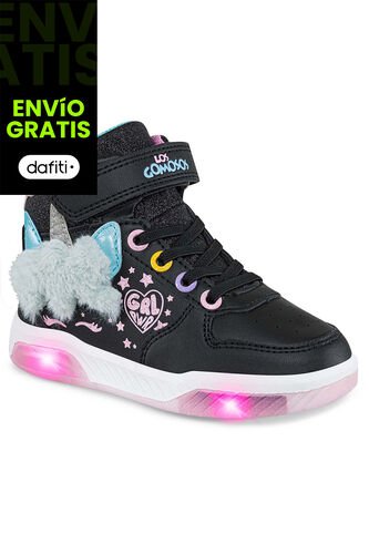 Tenis Luces Konno Negro Para Niña Los Gomosos Los Gomosos