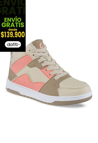 Tenis Urbanos Kuxoj Beige-Coral Los Gomosos Para Niña Los Gomosos