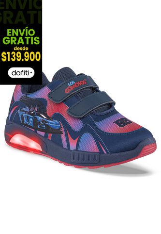 Tenis Con Luces Kenok Azul O-Rojo Para Niño Los Gomosos Los Gomosos