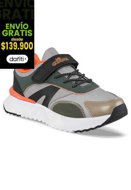 Tenis Urbanos Zeper Gris Para Niño Los Gomosos