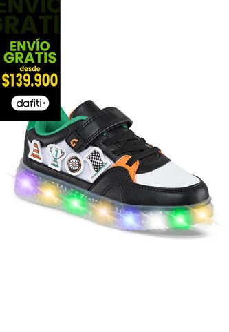 Tenis Con Luces Riner Negro Para Niño Los Gomosos Los Gomosos