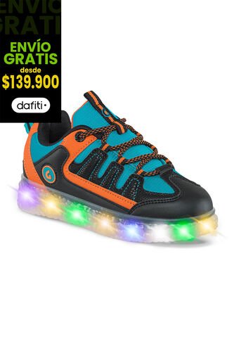 Tenis Con Luces Isser Negro Para Niño Los Gomosos Los Gomosos