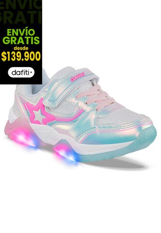 Tenis Luces Lunex Blanco Para Niña Los Gomosos Los Gomosos