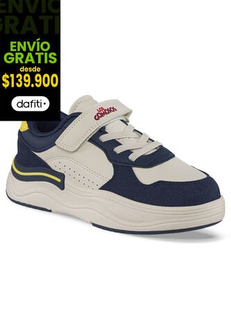Tenis Urbanos Rekon Beige-Azul O Para Niño Los Gomosos Los Gomosos