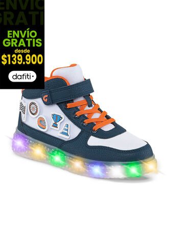 Tenis Con Luces Dulor Azul Osc Para Niño Los Gomosos Los Gomosos