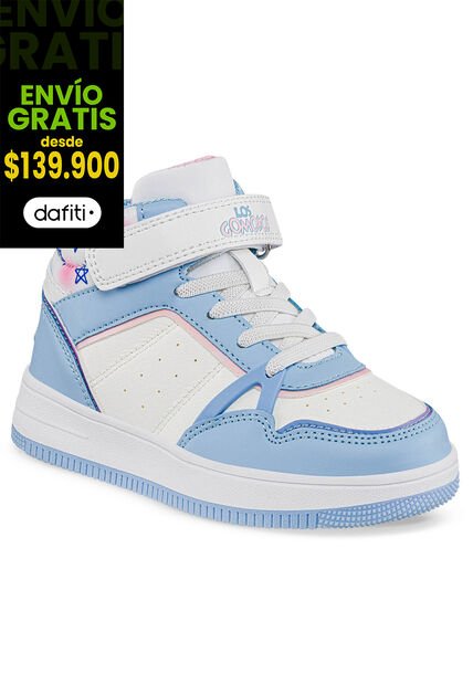 Tenis Reffor Blanco-Azul Para Niña Los Gomosos