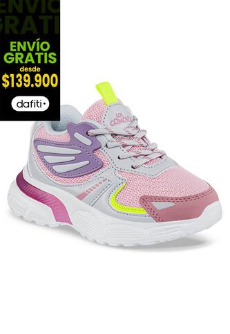 Tenis Nupis Rosa-Gris Para Niña Los Gomosos Los Gomosos