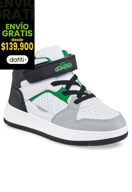Tenis Tuwis Blanco-Verde Para Niño Los Gomosos