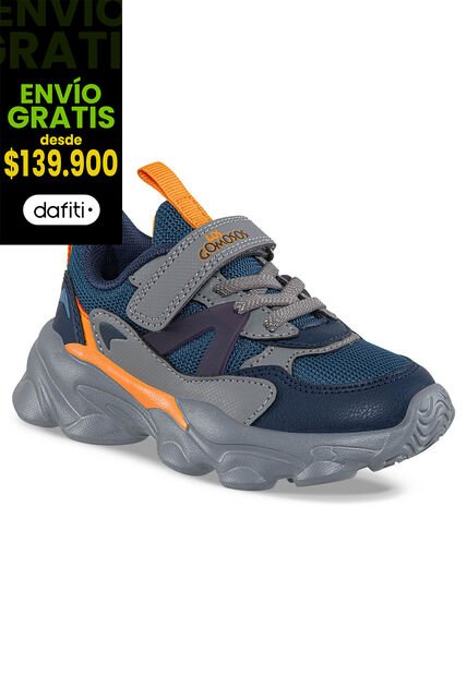 Tenis Lumar Azul O-Gris Para Niño Los Gomosos