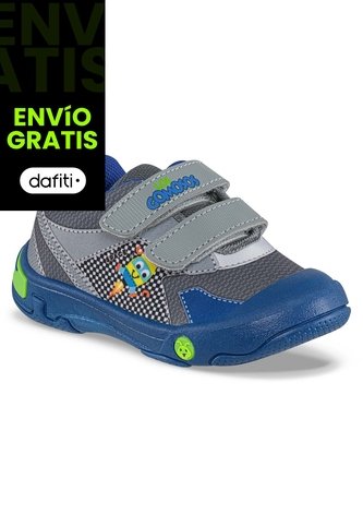 Tenis Casuales Lopey Gris-Azul Los Gomosos Para Bebé Los Gomosos