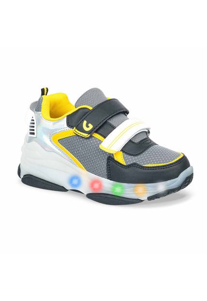 Tenis Patines Con Luces Dogty Negro Para Niño Los Gomosos