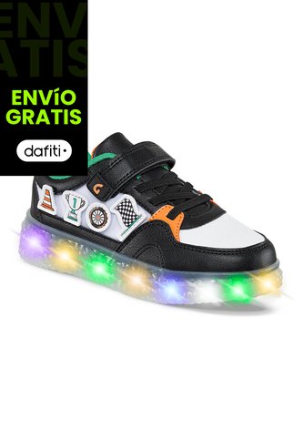 Tenis Con Luces Riner Negro Para Niño Los Gomosos Los Gomosos