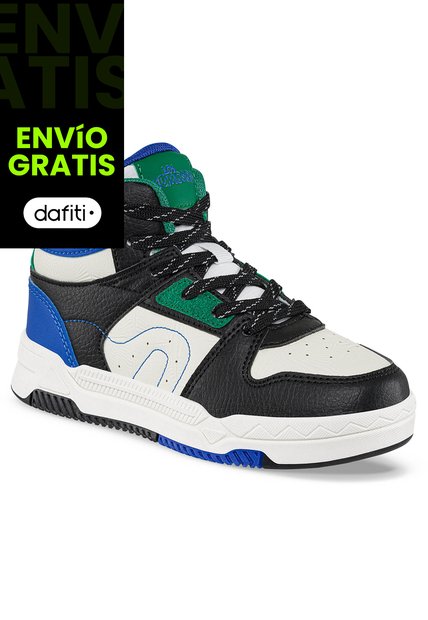 Tenis Urbanos Amfer Negro-Azul Para Niño Los Gomosos