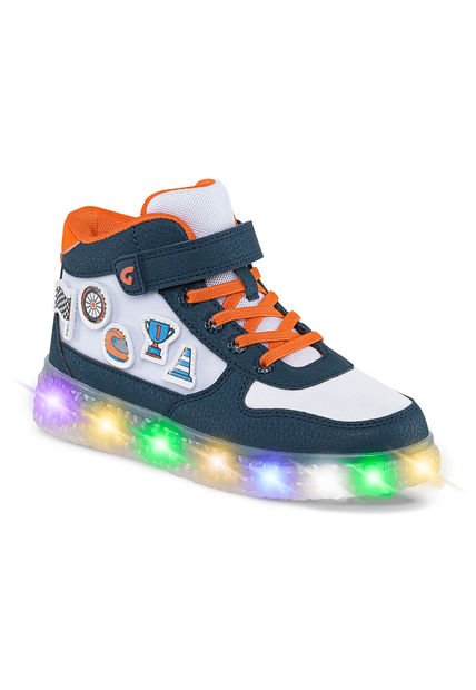 Tenis Con Luces Dulor Azul Osc Para Niño Los Gomosos