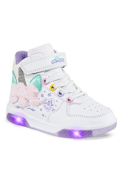 Tenis Luces Konno Blanco Para Niña Los Gomosos
