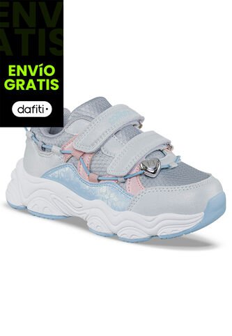 Tenis Urbanos Febar Blanco-Gris Los Gomosos Para Niña Los Gomosos