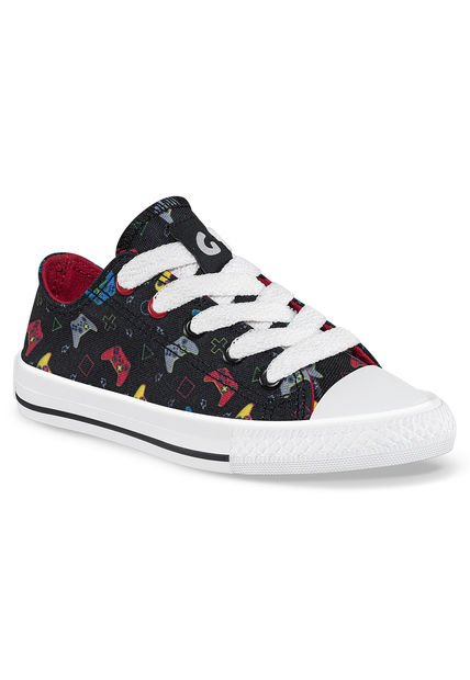 Tenis Kanzo Bajo Negro Para Niño Los Gomosos