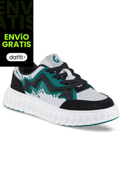 Tenis Urbanos Zecol Blanco-Negro Los Gomosos Para Niño