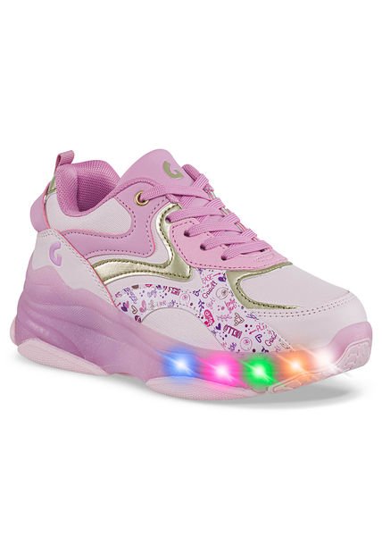 Tenis Patines Luces Lafta Rosa Para Niña Los Gomosos