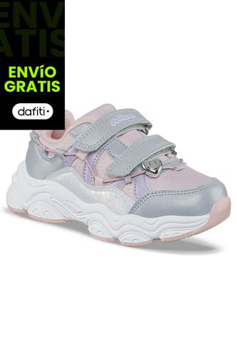 Tenis Urbanos Febar Gris-Rosa Los Gomosos Para Niña Los Gomosos