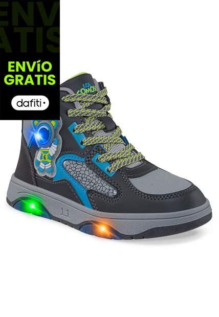 Tenis Con Luces Torin Gris Osc Los Gomosos Para Niño
