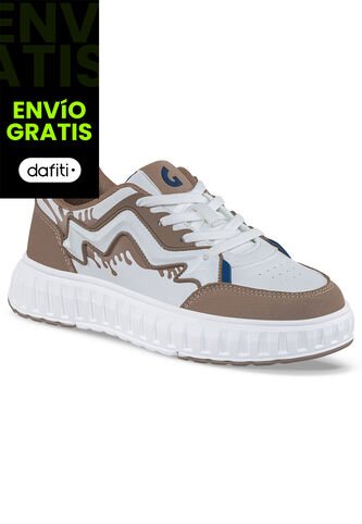 Tenis Urbanos Zecol Blanco-Café Los Gomosos Para Niño Los Gomosos