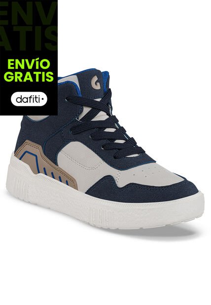 Tenis Urbanos Pibar Beige-Azul O Los Gomosos Para Niño