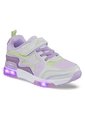 Tenis Luces Gypin Beige-Lila Para Niña Los Gomosos de Los Gomosos