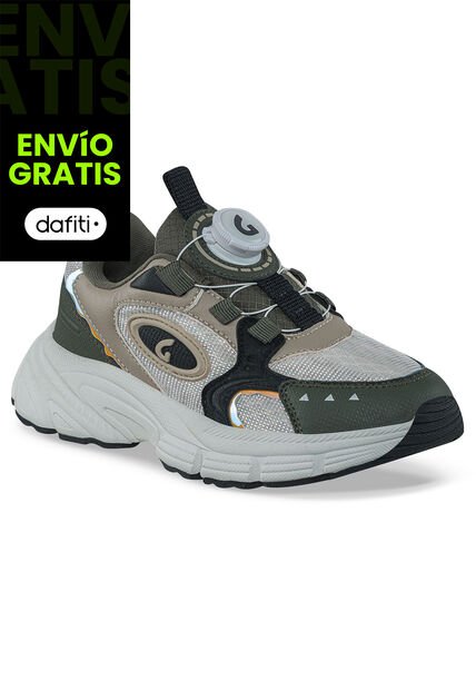 Tenis Urbanos Vepos Beige-Verde Los Gomosos Para Niño
