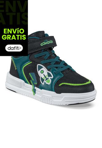 Tenis Urbanos Pedar Negro-Verde Los Gomosos Para Niño Los Gomosos