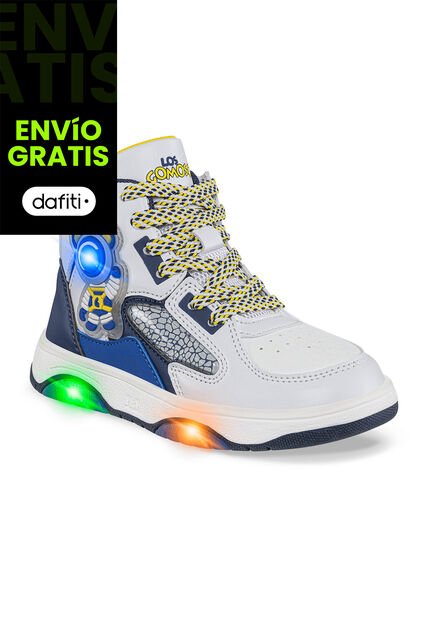 Tenis Con Luces Torin Blanco Los Gomosos Para Niño