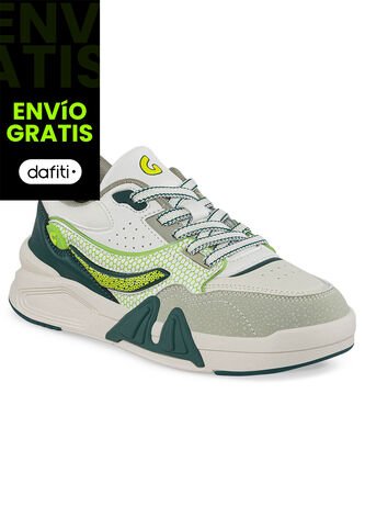 Tenis Urbanos Nyvu Beige-Verde Los Gomosos Para Niño Los Gomosos