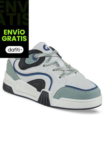 Tenis Urbanos Pivos Blanco-Verde Los Gomosos Para Niño
