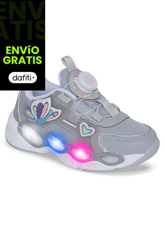 Tenis Con Luces Zadom Gris Los Gomosos Para Niña Los Gomosos