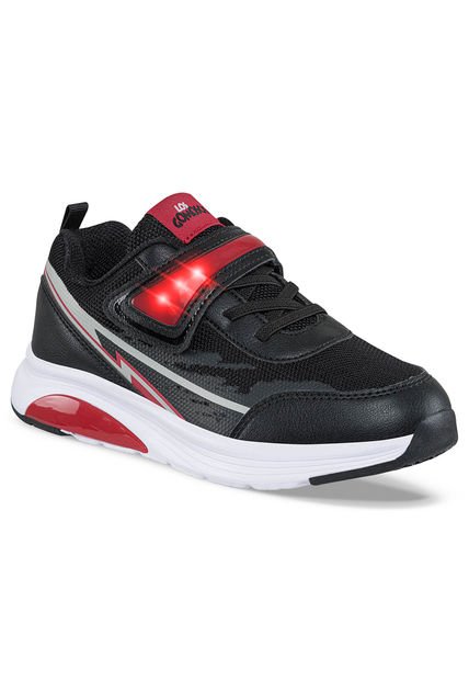 Tenis Luces Dacum Negro-Rojo Para Niño Los Gomosos