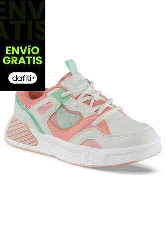 Tenis Casuales Jipot Blanco-Coral Los Gomosos Para Niña Los Gomosos