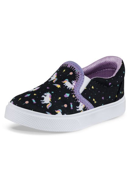 Tenis Liane Negro-Lila Para Niña Los Gomosos
