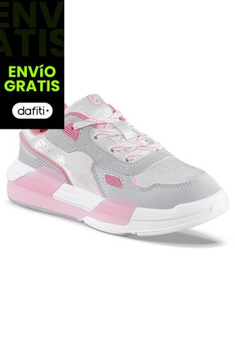 Tenis Urbanos Unical Blanco-Rosa Los Gomosos Para Niña Los Gomosos