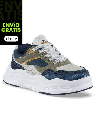 Tenis Casuales Falek Azul Osc-Beige Los Gomosos Para Niño Los Gomosos