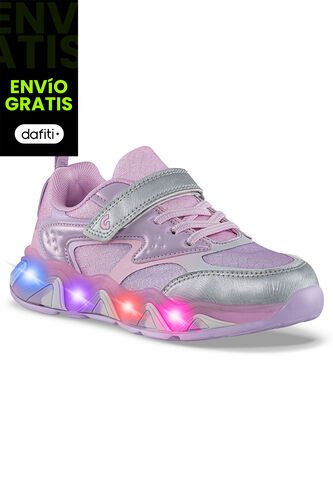 Tenis Luces Lumera Rosa Los Gomosos Para Niña Los Gomosos